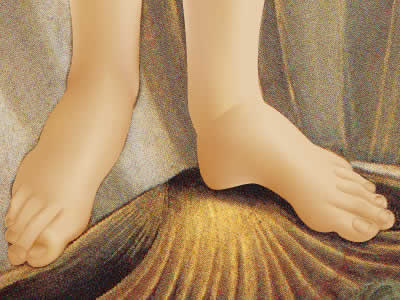 Illustrator　グラデーションメッシュ　ビーナスを描く　足の指
