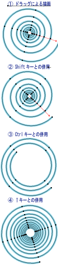 Illustrator スパイラルツール